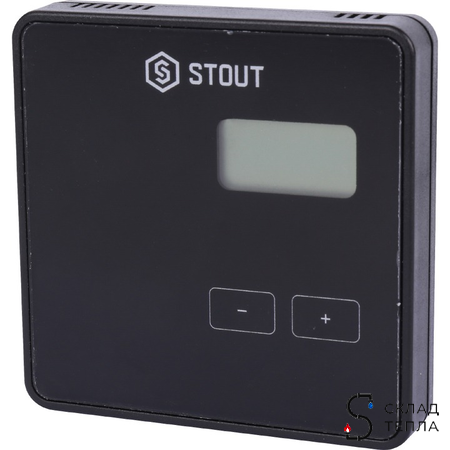 STOUT Проводной комнатный регулятор R-10b, черный. Вид 2.