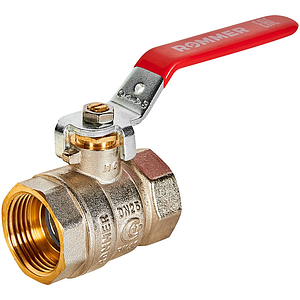 Кран шаровой полнопроходной Rommer - 1' (вн./вн.,PN40, ручка рычаг красная)