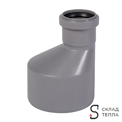 Переход эксцентрический для внутренней канализации СИНИКОН- 110 x 50. Вид 1.