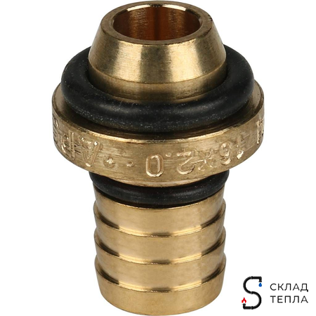 Переход на внутреннюю резьбу угловой STOUT - 16 x 1/2" (винтовой, для металлопластиковых труб). Вид 10.