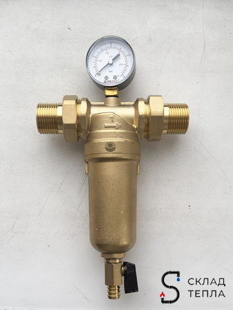 Фильтр промывной с манометром VALFEX - 1/2". Вид 3.