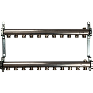 Коллекторная группа STOUT - 1' на 11 контуров 3/4' (нерж.сталь, для радиаторной разводки)