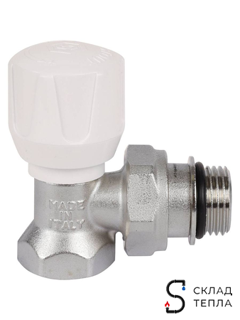 Клапан ручной терморегулирующий угловой STOUT - 1/2" с доп. уплотнением. Вид 4.