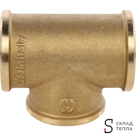 Тройник латунный резьбовой равнопроходный STOUT (ВР) - 3/8". Вид 4.