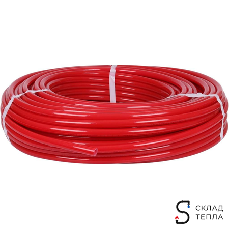 Труба из сшитого полиэтилена STOUT - 20x2,0 (PE-Xa/EVOH, PN8, Tmax 95°C,  бухта 100 м, цвет красный). Вид 3.