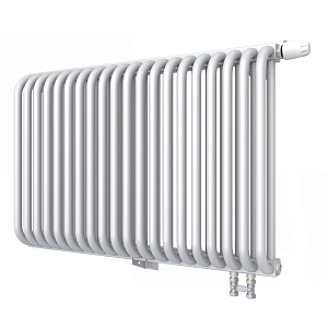 Радиатор 2 трубчатый Rommer Ventil 500 - 21 секция (нижнее подключение, цвет белый RAL9016)