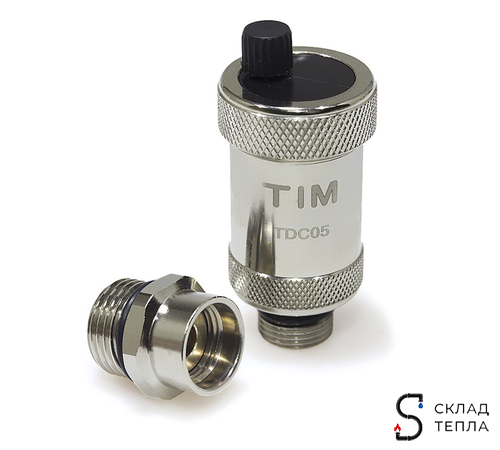 Воздухоотводчик автоматический TIM - 1/2" (НР, воздухоотвод сверху, цвет хром). Вид 3.