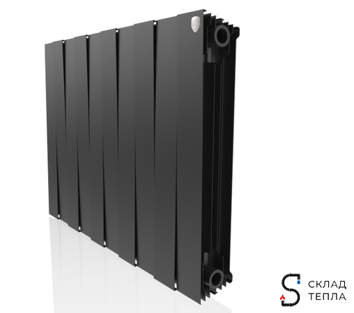 Радиатор биметаллический Royal Thermo PianoForte 500 Noir Sable (Чёрный) - 10 секций. Вид 1.