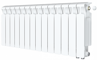 Радиатор биметаллический Rifar Monolit Ventil 350 - 14 секций (подключение нижнее справа)