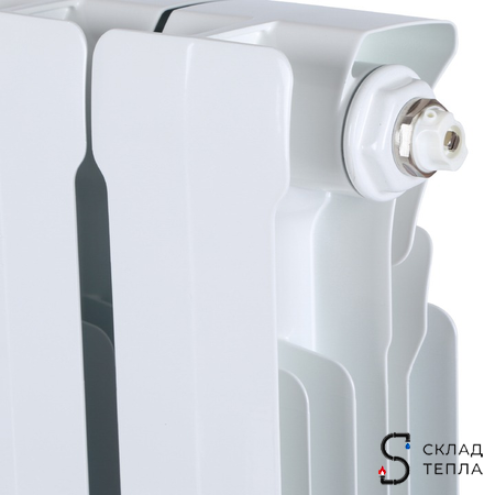 Радиатор биметаллический STOUT SPACE 500 - 8 секций с нижним подключением. Вид 10.