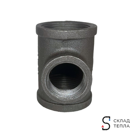 Тройник переходной чугун Ду 40х15 (1 1/2"х1/2") ВР Fittex PLUS (1шт). Вид 4.