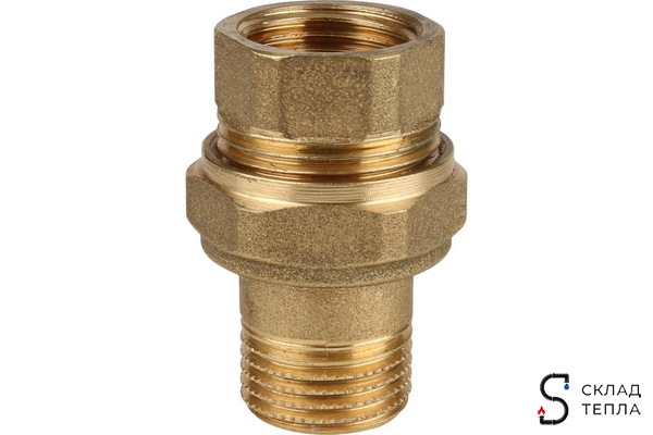 Сгон прямой латунный ITAP 151 - 1 1/4" (ВР/НР, с плоской прокладкой). Вид 8.