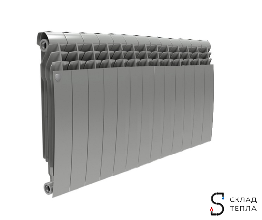 Радиатор биметаллический Royal Thermo BiLiner 500 Silver Satin (Серый) - 13 секций. Вид 1.