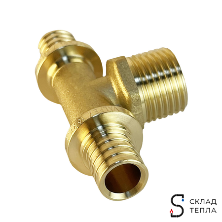 Тройник с наружной резьбой VALFEX - 16х1/2" (для труб из сшитого полиэтилена). Вид 2.