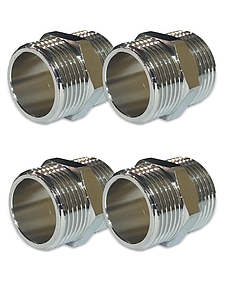 Ниппель латунный резьбовой равнопроходный TIM - 1' (хромированный, 4шт.)