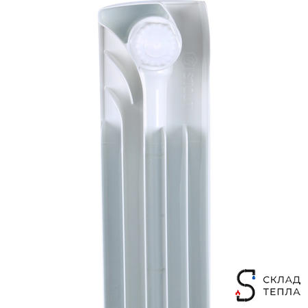 Радиатор биметаллический STOUT SPACE 500 - 8 секций с нижним подключением. Вид 7.