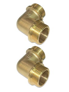 Отвод 90° латунный резьбовой равнопроходный TIM (НР/НР) - 1' (2шт.)