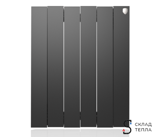 Радиатор биметаллический Royal Thermo PianoForte 500 Noir Sable (Чёрный) - 6 секций. Вид 2.