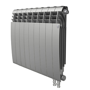 Радиатор биметаллический Royal Thermo BiLiner 500 V Silver Satin (Н) (Серый) - 9 секций