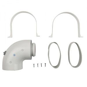 Адаптер для котла угловой для коаксиального дымохода STOUT D60/100 мм (для Baxi, Viessmann)