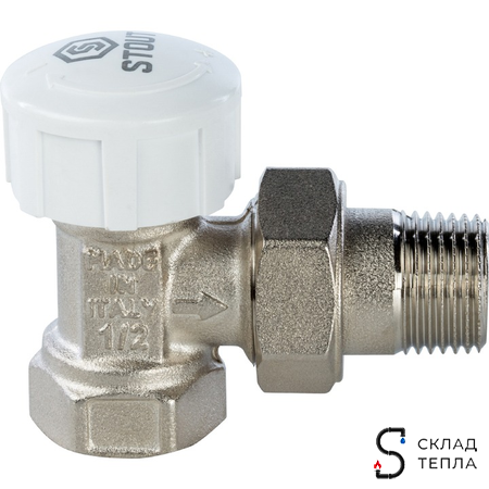 Клапан термостатический угловой STOUT - 1/2" (PN10, Tmax - 120°С). Вид 3.