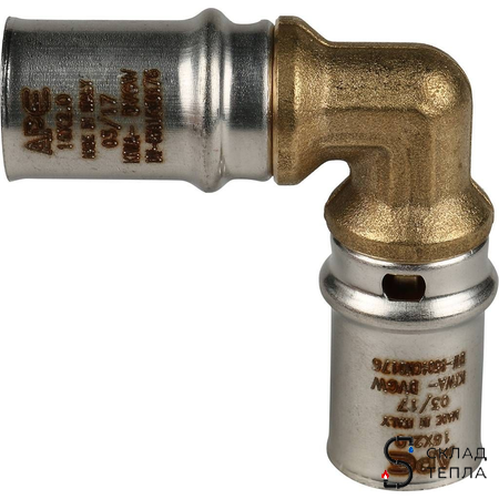 Отвод 90° STOUT - 16 (прессовой, для металлопластиковых труб). Вид 5.