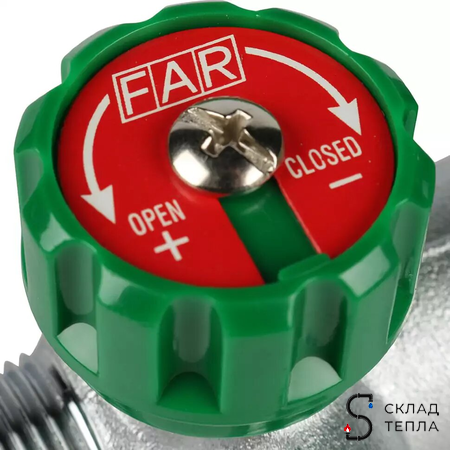 Коллектор FAR MULTIFAR 3824 - 1"(НР/ВР) на 4 контура 1/2"(EK). Вид 8.