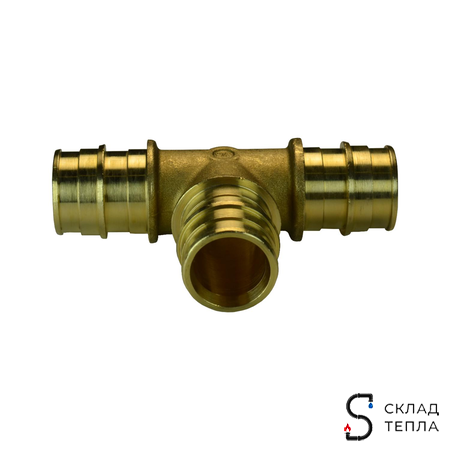 Тройник РОС - 25 латунный для труб из сшитого полиэтилена (аналог Uponor и Usystems). Вид 8.
