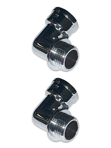 Отвод 90° латунный резьбовой равнопроходный TIM (НР/ВР) - 1' (хромированный, 2шт.)