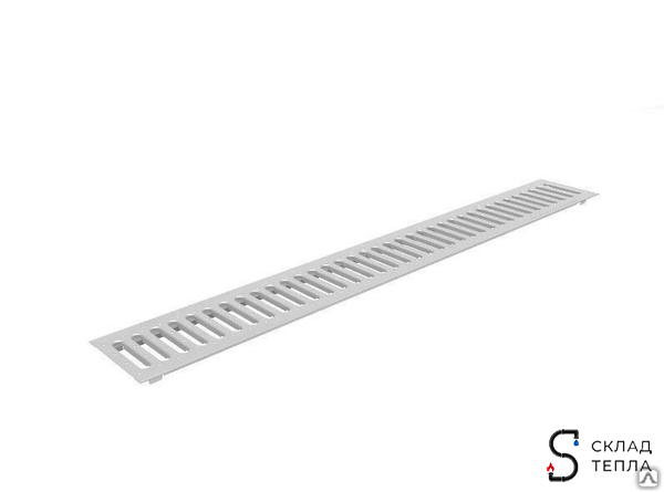 Решетка штампованная стальная оцинкованная DN100 Gidrolica 1000х136 мм. Вид 1.