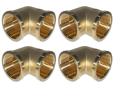 Отвод 90° латунный резьбовой равнопроходный TIM (ВР/ВР) - 1/2' (4шт.)