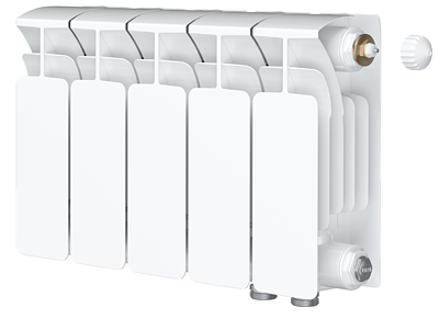 Радиатор биметаллический Rifar Base Ventil 200 - 5 секций (подключение нижнее справа)