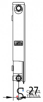 Радиатор стальной KERMI FKO 11 - высота 600 мм, длина 700 мм с боковым подключением. Вид 16.
