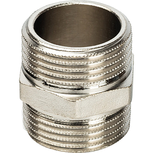 Ниппель латунный резьбовой равнопроходный STOUT - 3' (никелированный)