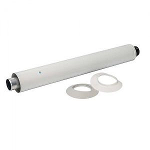 Проход через стену для коаксиального дымохода STOUT D60/100 мм, длина 830 мм (оголовок из пластика)