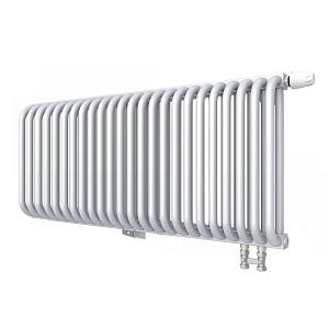 Радиатор 2 трубчатый Rommer Ventil 300 - 25 секций (нижнее подключение, цвет белый RAL9016)