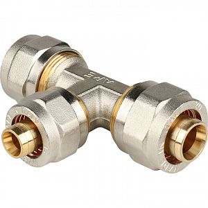 Тройник переходной STOUT - 16 x 20 x 16 (винтовой, для металлопластиковых труб) Тройник переходной STOUT - 16 x 20 x 16 (винтовой, для металлопластиковых труб)