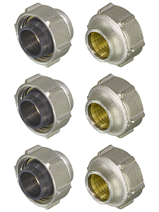 Соединение резьбозажимное TIM - 3/4' для стальных и медных труб 15x1,0 (6 шт.)