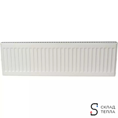 Радиатор стальной KERMI FKO 11 - высота 400 мм, длина 2300 мм с боковым подключением. Вид 2.