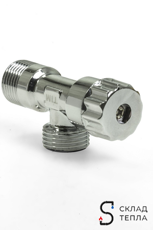 Вентиль угловой TIM - 1/2" x 1/2" (НР/НР, с отражателем, хромированный, 2шт). Вид 7.