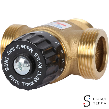Термостатический смесительный клапан STOUT 1 1/4" (30°-65°C, KVs 3,5 м³, центральное смешиванивание). Вид 7.