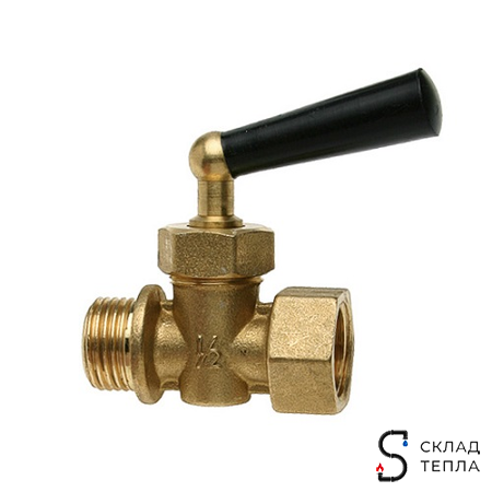Кран запорный для манометра WATTS RM - 3/8" (НР/ВР, PN16, Tmin -10°С, Tmax 50°С). Вид 1.