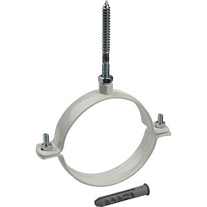 Крепление к стене Rommer D80 белое металлическое (хомут)