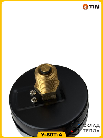 Термо-Манометр TIM Y-80T аксиальный (D-80 мм, 0-4 бар). Вид 6.