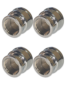 Муфта латунная резьбовая переходная TIM - 3/4' х 1/2' (хромированная, 4шт.)