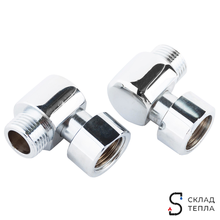 Соединение угловое декоротивное TIM 1/2" х 1/2" (НГ/НР) для полотенцесушителя (пара). Вид 1.