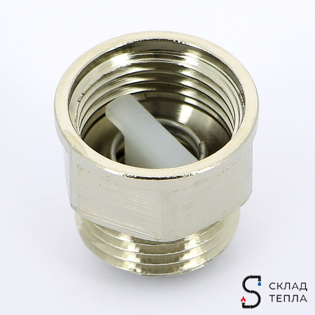 Клапан обратный для воздухоотводчиков ITAP - 1/2" (НР/ВР, цвет никелированный). Вид 2.