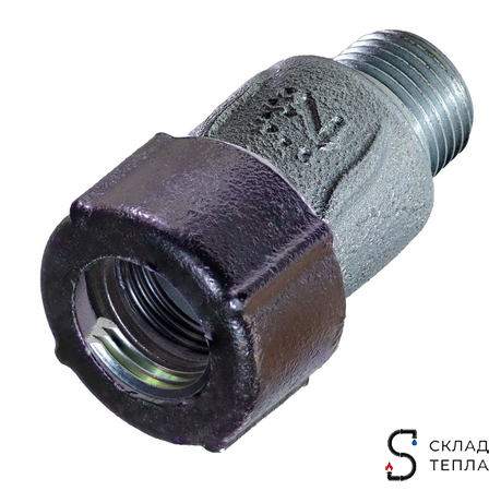 Муфта обжимная из ковкого чугуна с наружной резьбой Ду 40 (1 1/2"). Вид 4.