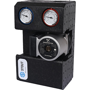 Насосная группа STOUT - 3/4' (с прямым контуром, в теплоизоляции, с насосом Grundfos UPSO 15-65 130)