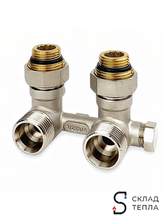 Узел нижнего подключения угловой Zeissler 3/4" х 1/2" (для однотрубных систем). Вид 2.